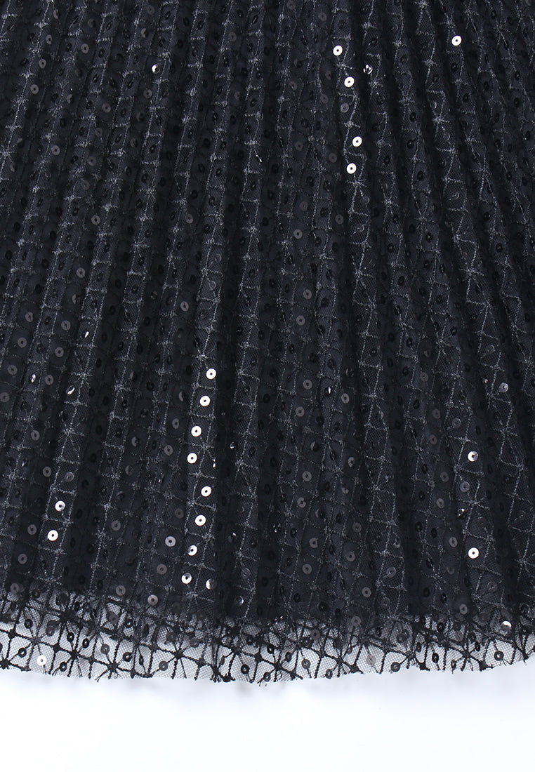 Noir Plumage Sequin Dress