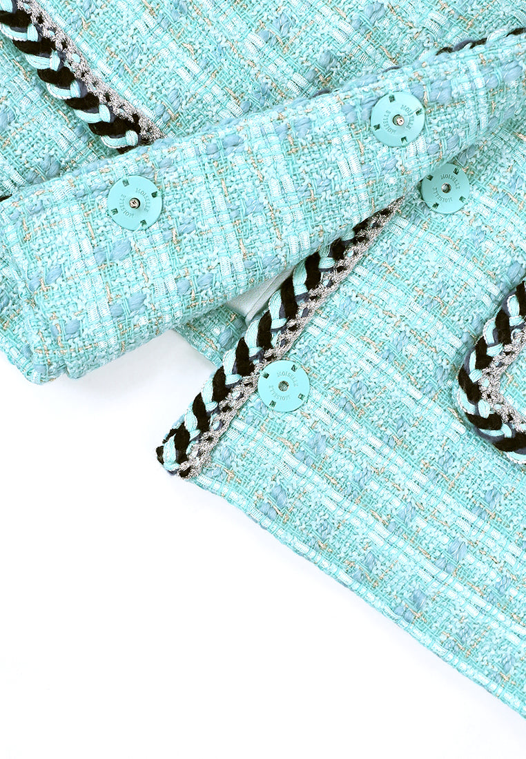 Turquoise Tweed Tresse Jacket