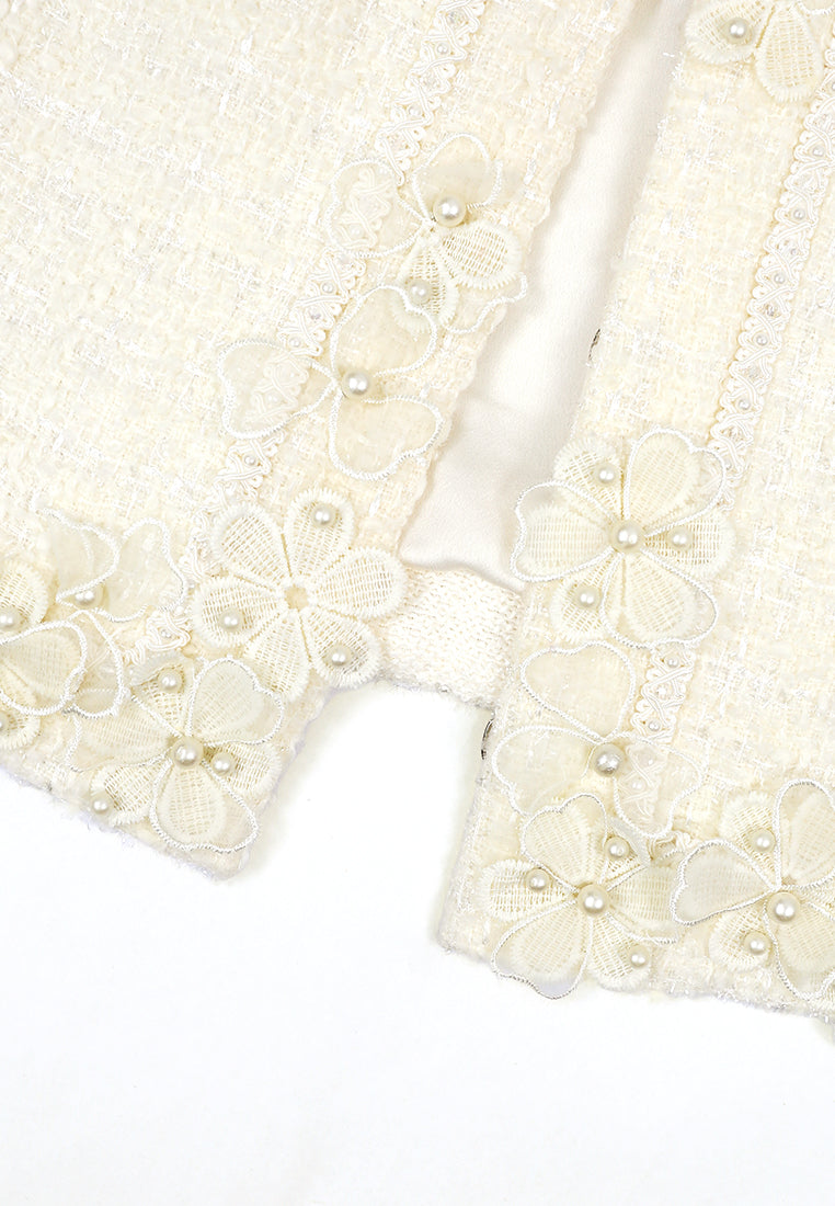 Blanc Fleur Perlé Tweed Jacket