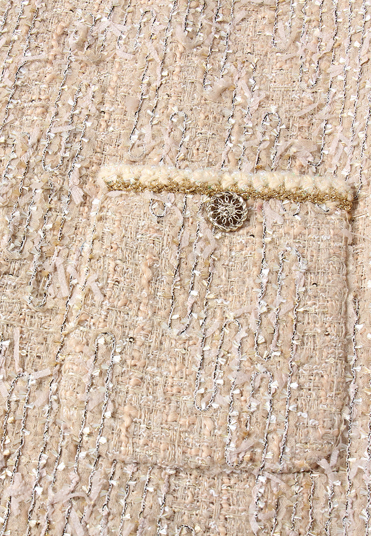 Champagne Bijou Tweed Dress