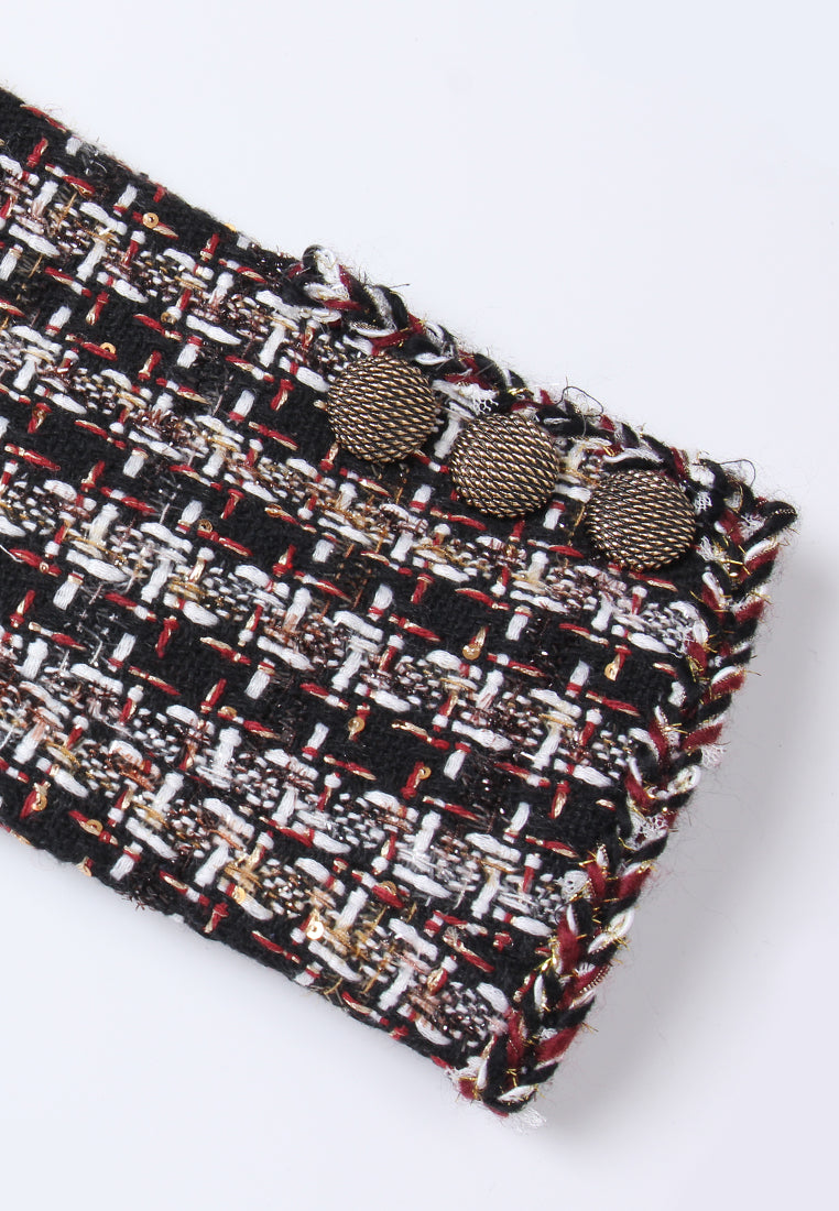 Checked Welt-pocket Tweed Coat