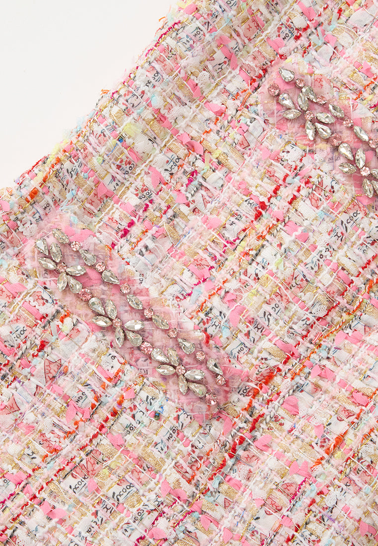 Mixed-media Woven Welt-pocket Dress