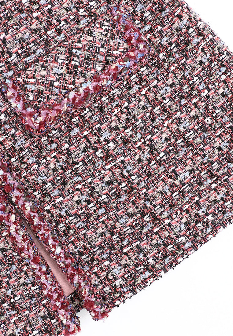 Rose Tweed Carreau Tresse Jacket