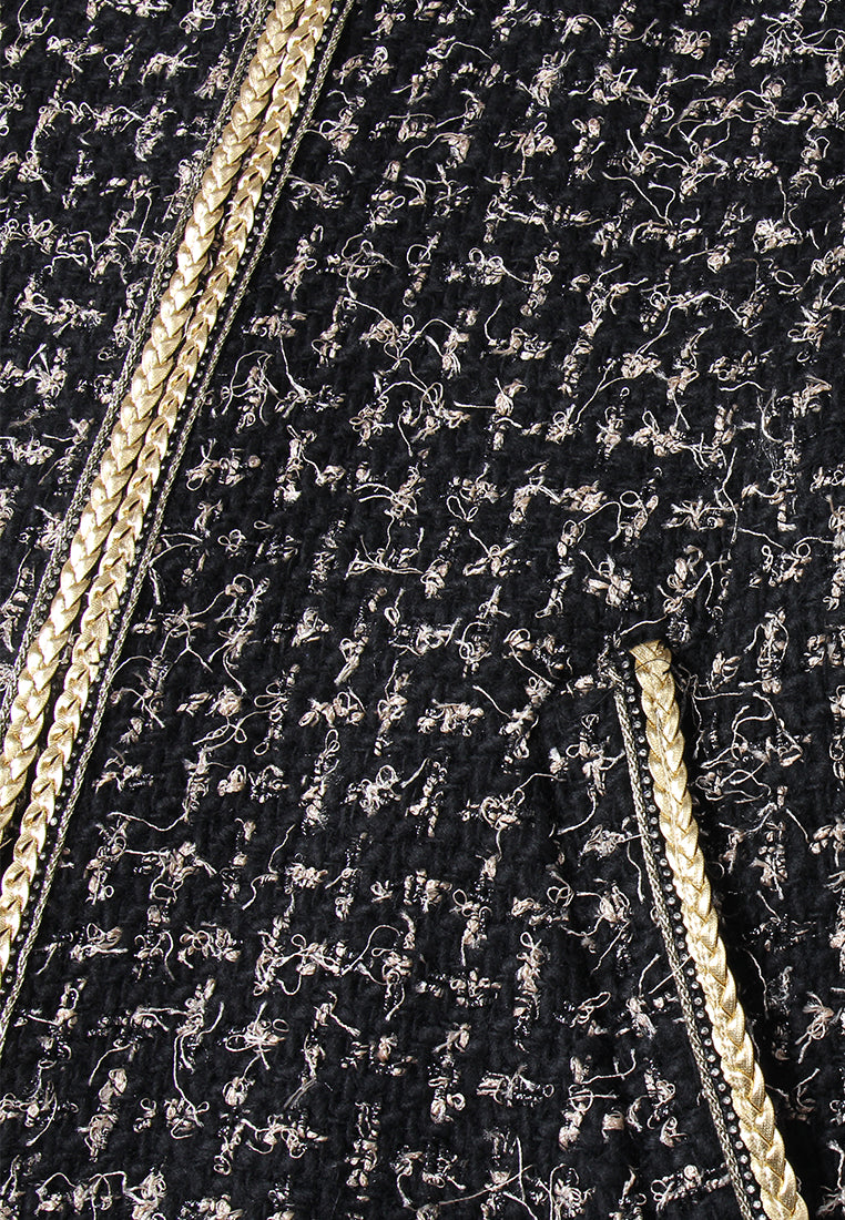 Noir Tissé Zip-Front Cape