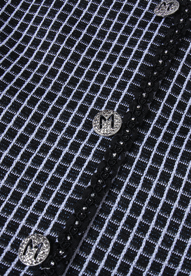 Gilded Edge Tweed Column Dress