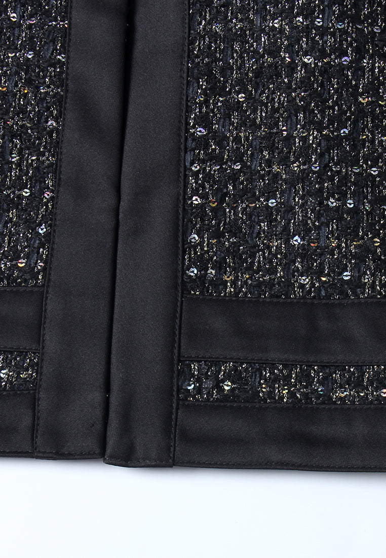 Noir Lurex Zip Tweed Jacket
