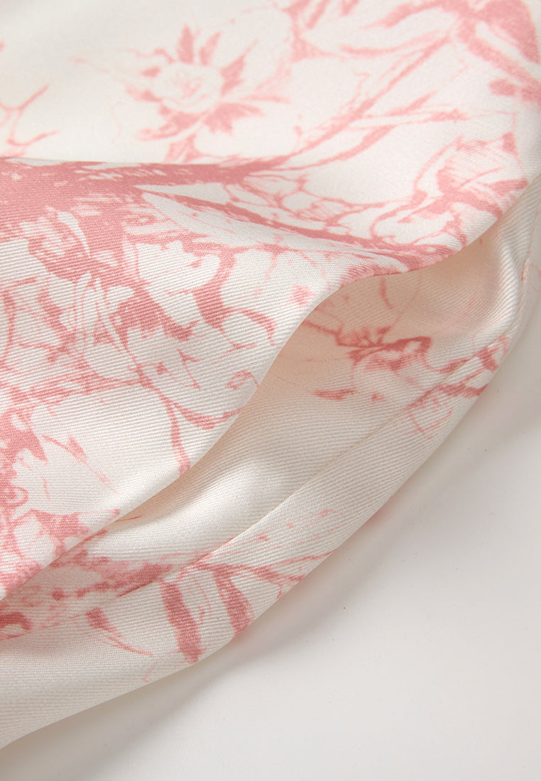 Pussy-bow Motif Twill Panelled Dress