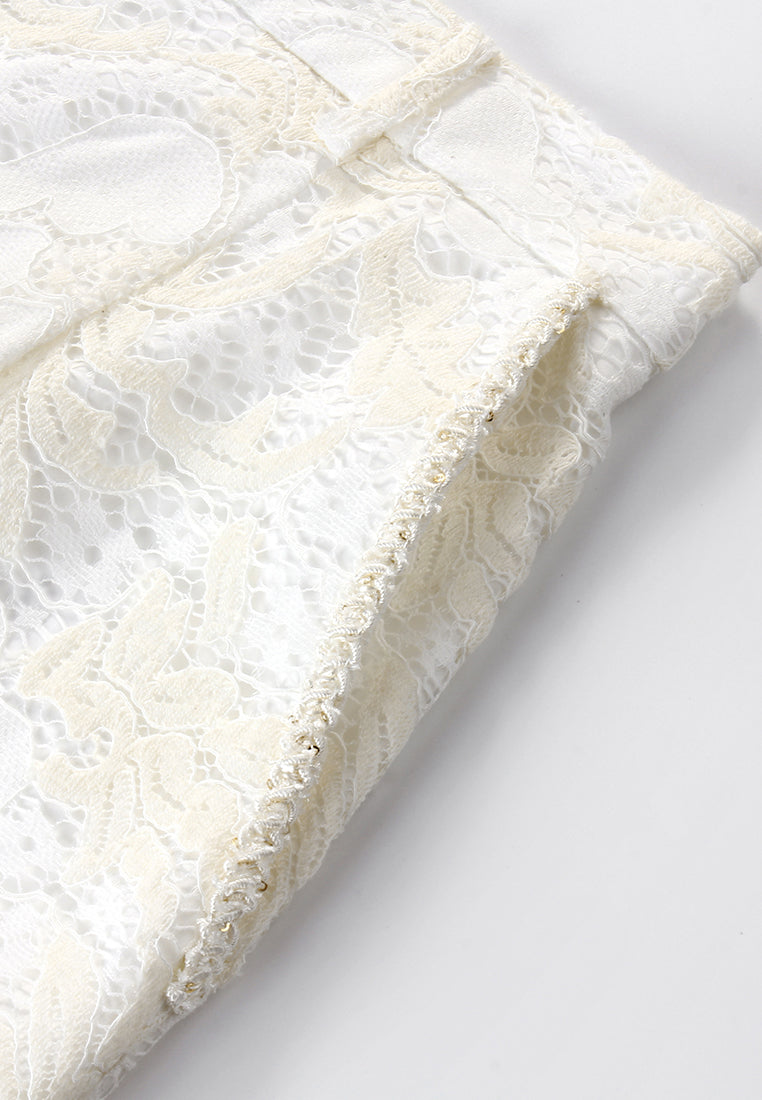 Perla Élégance Lace Wide Leg Pants
