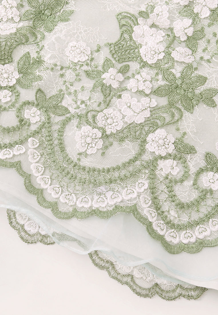 Vert Florale Sérénité Dress