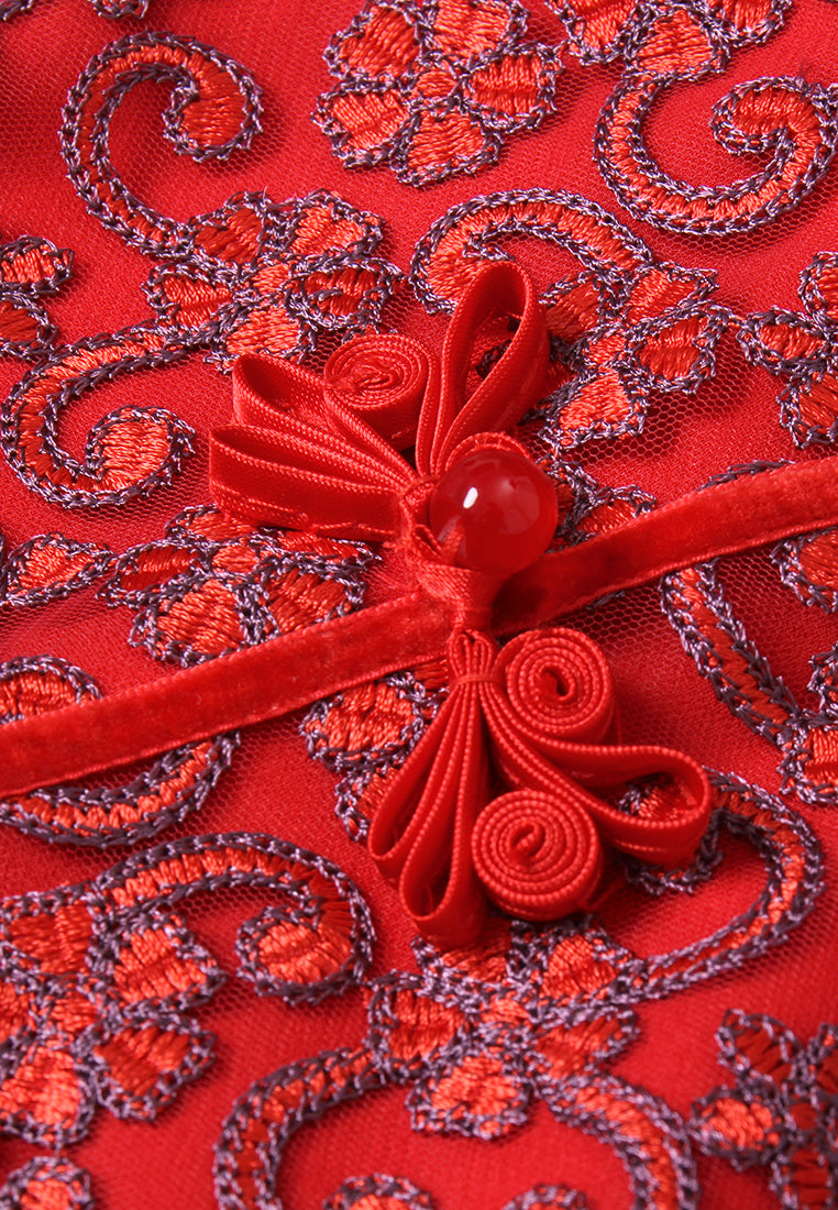 Rosette Vale High-Neck Dress