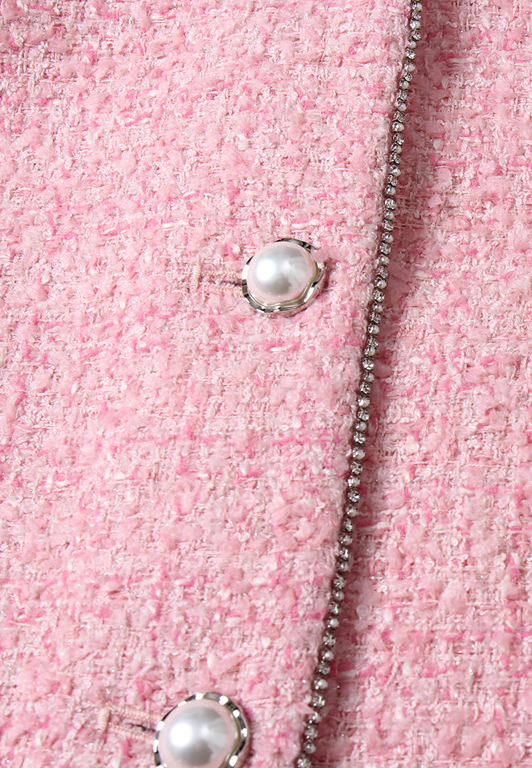 Rose Chaîne Tweed Robe