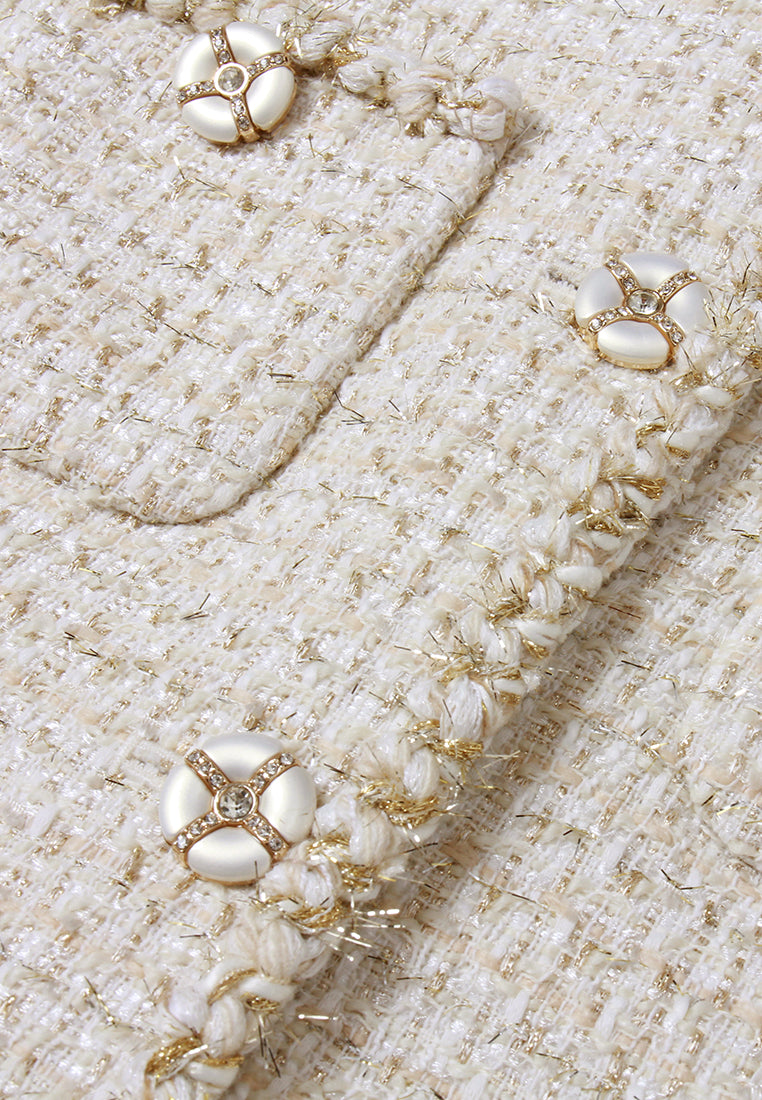 Braided-Trim Tweed Jacket