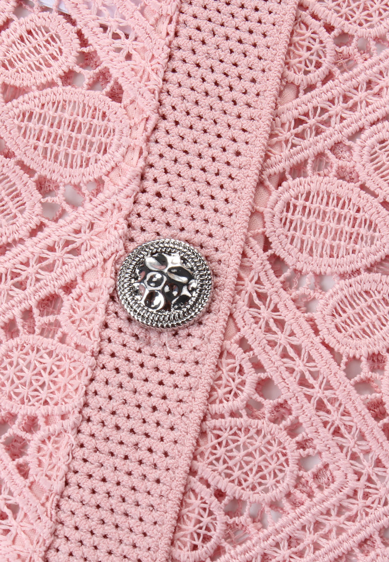 Rosé Dentelle Jardin Cardigan