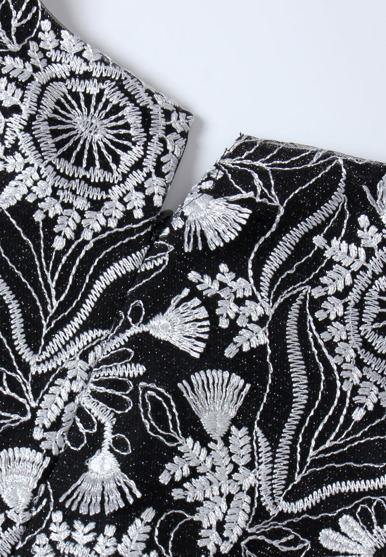 Midnight Bloom Peplum Dress