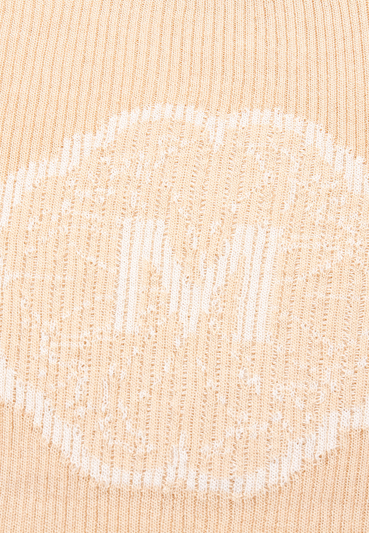 Champagne Signature Logo Ribbed Top