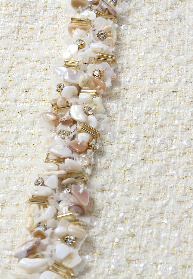 Crème Frange Tweed Jacket