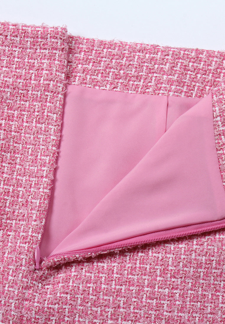 Rose Bloom Tweed Skirt