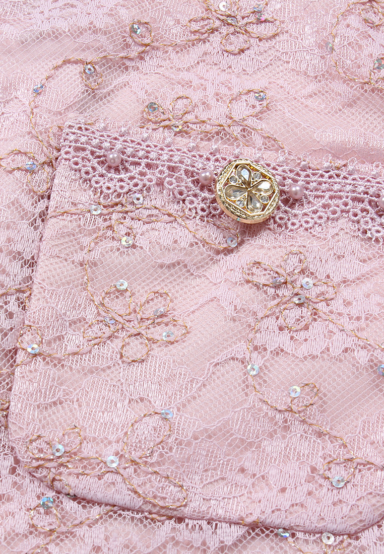 Rose Lace Élegance Blouse