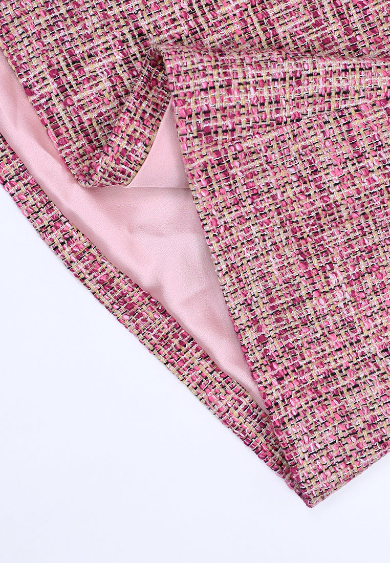 Rose Tweed Élégance Dress