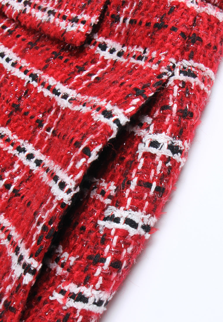 Plaid Couture Tailored Tweed A-Line Skirt