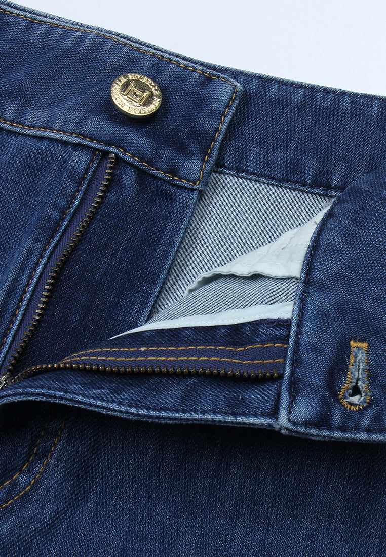 Indigo Frog Loop Trim Jeans