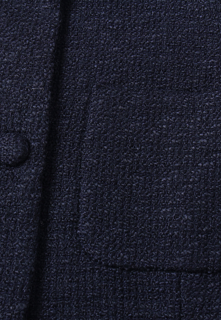 Marine Fleur Embroidered Coat