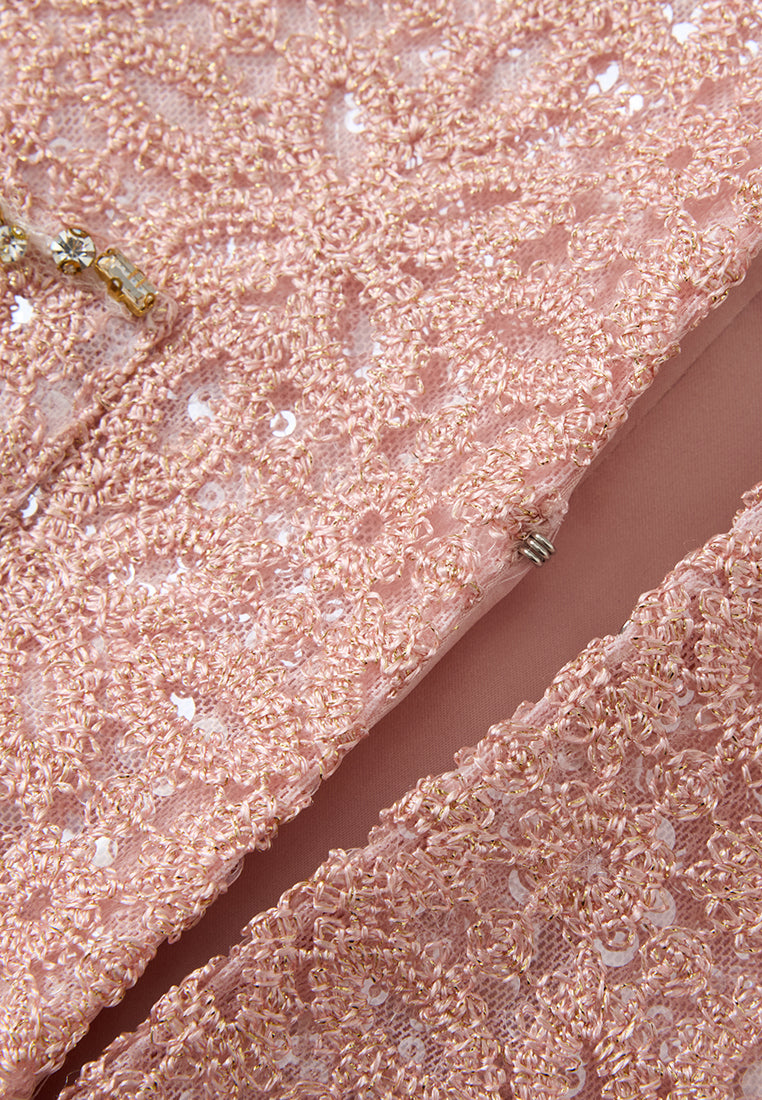 Lurex Crochet-lace Sequin-detail Jacket