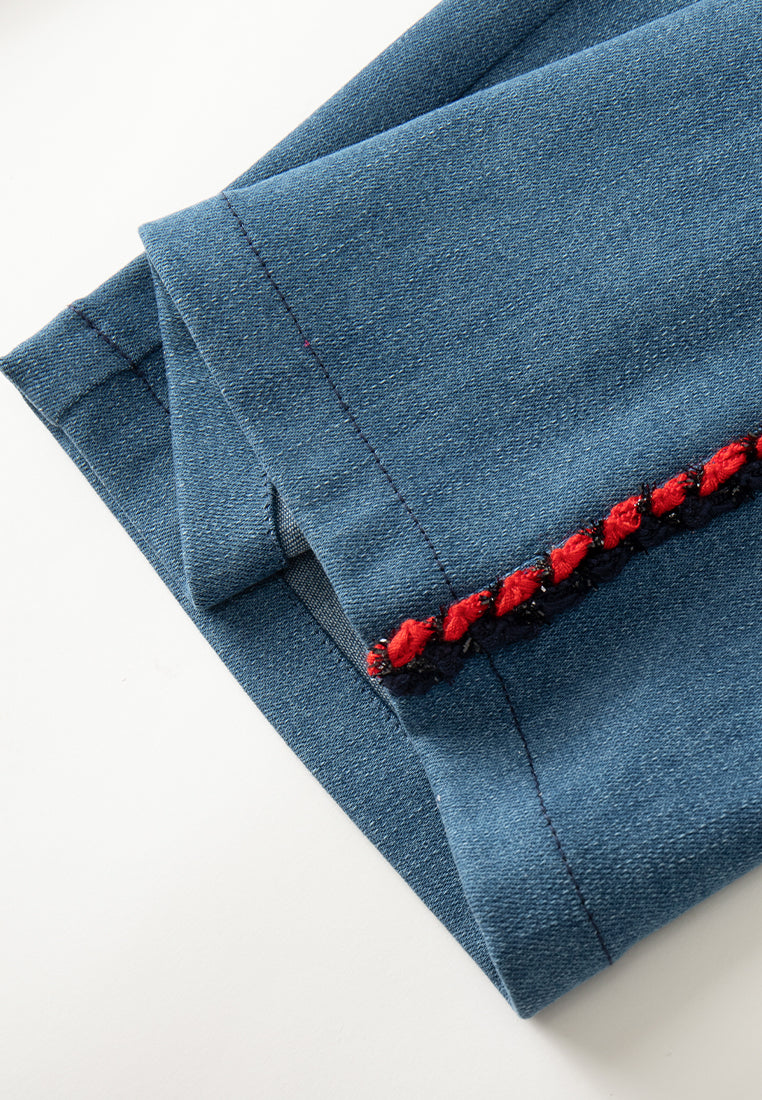 Braided-detail Sideseam Tsumami Zaiku Jeans