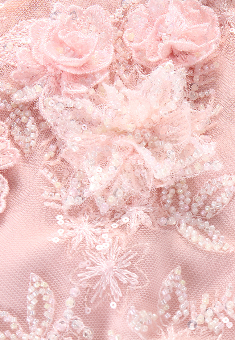 Rosé Dentelle Jardin Dress