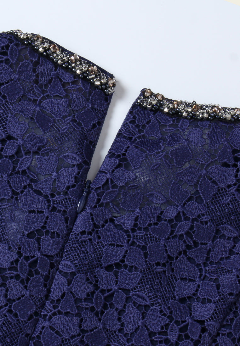 Robe en Dentelle Bleu Minuit