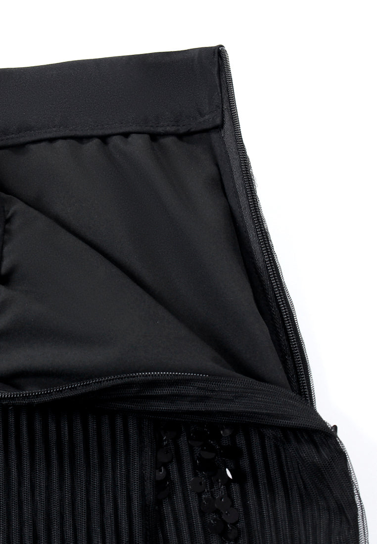 Midnight Radiance Pleated Skirt