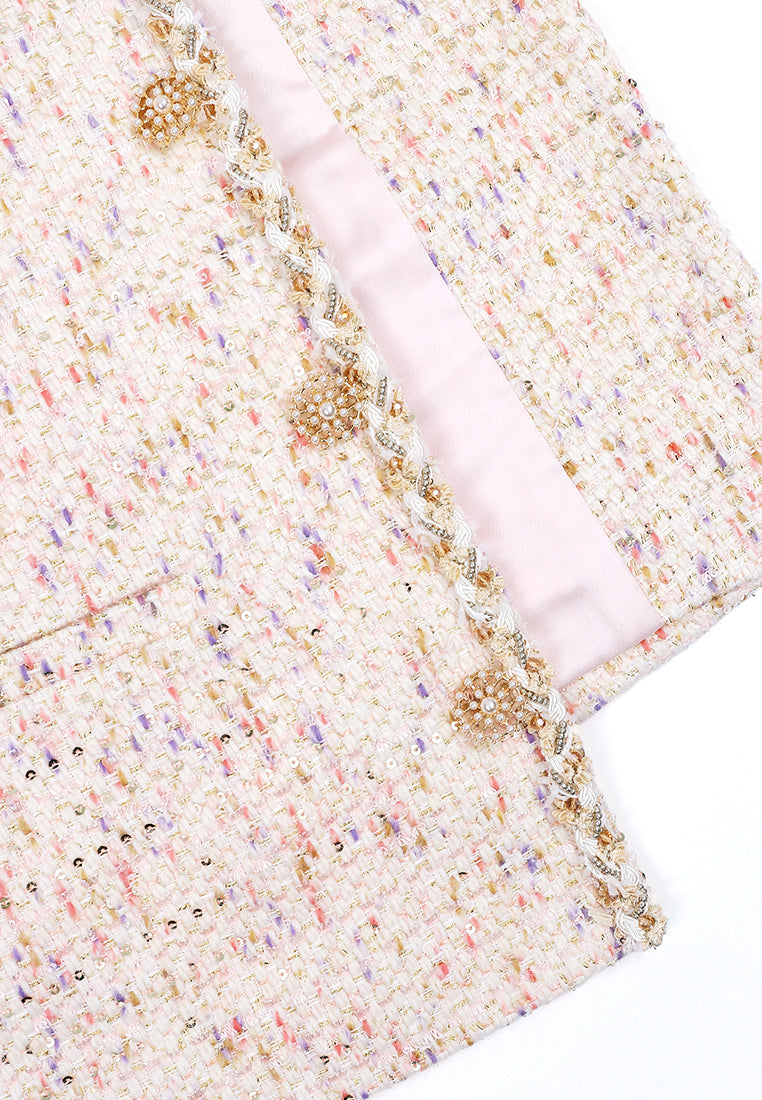 Crème Tweed Doré Tresse Jacket