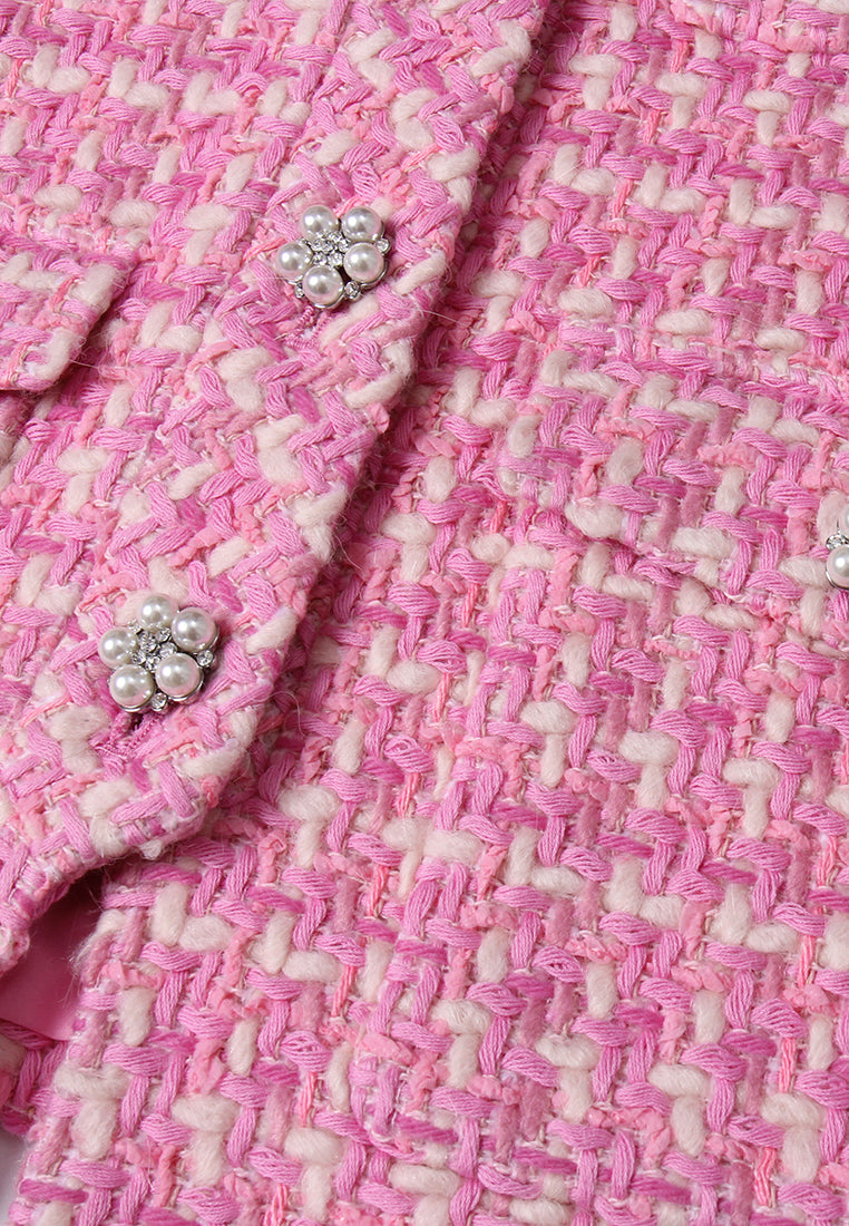 Embellished-button Tweed Cropped Jacket