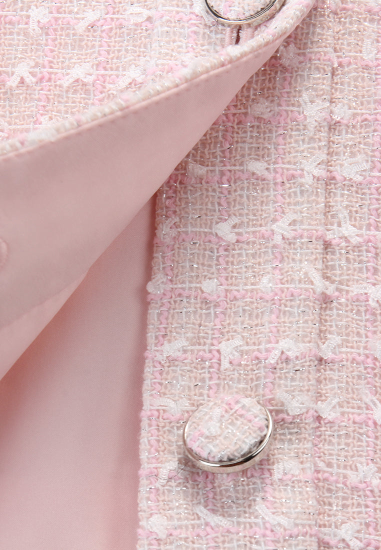 Rosé Lumière Tweed Vest