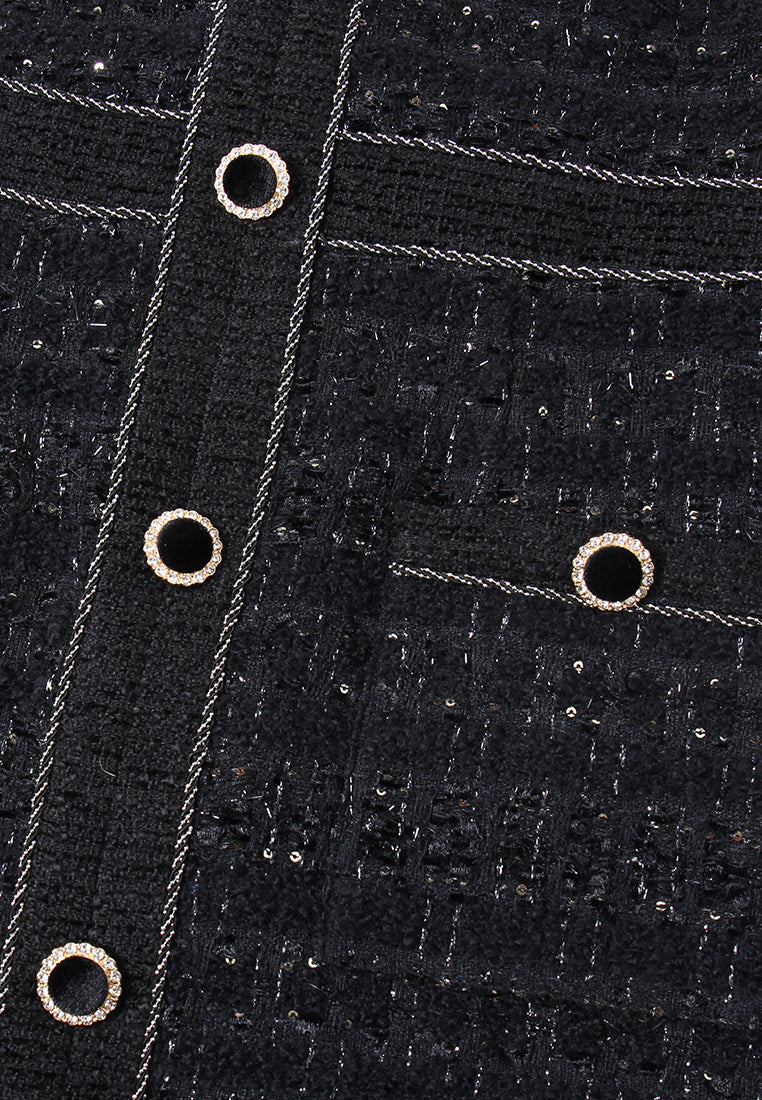 Bijou Button Tweed Dress