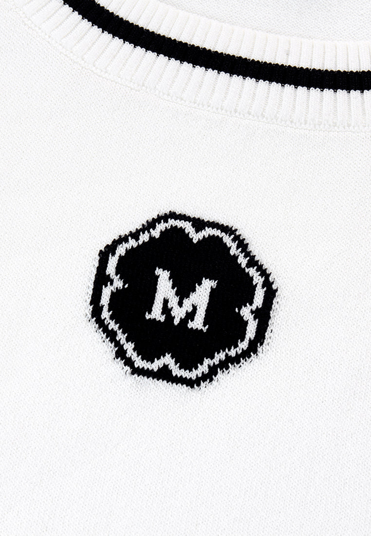 Signature Emblem Ribbed Top