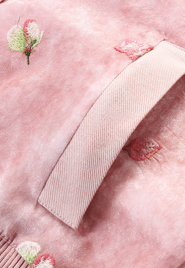 Rosé Blossom Embroidered Jacket