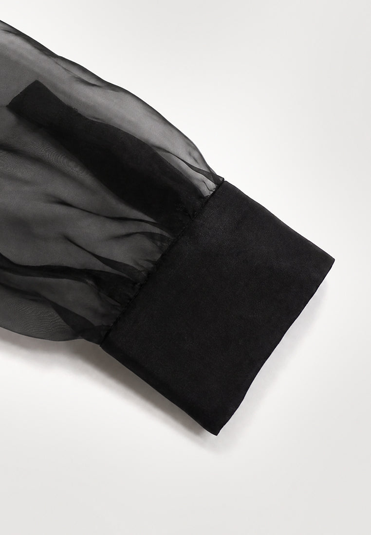 Noir Volant Majesté Sheer Blouse