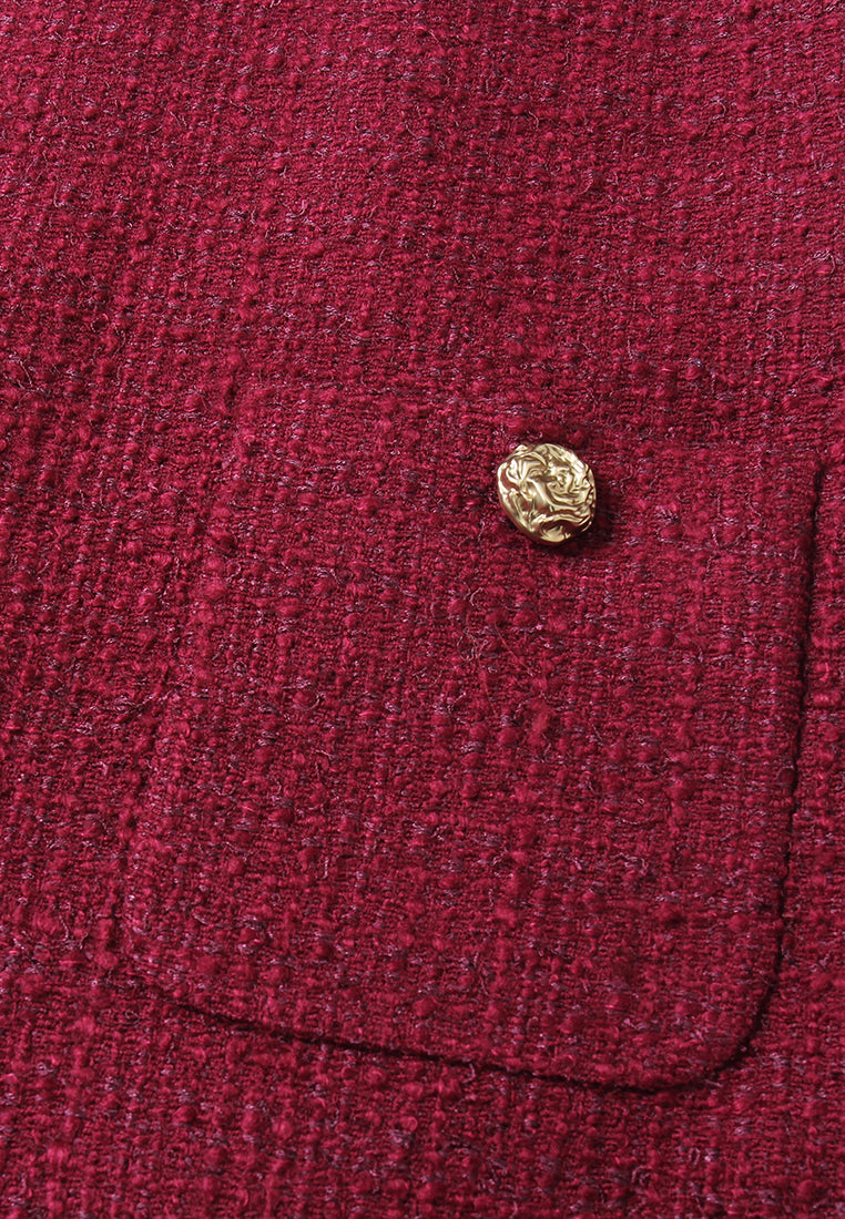 Bordeaux Bijou Pocket Dress