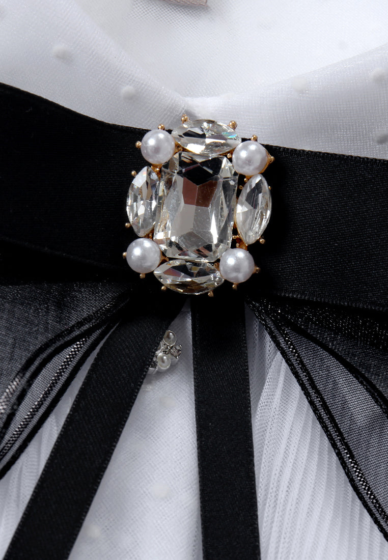 Ornate Ribbon Polka Blouse