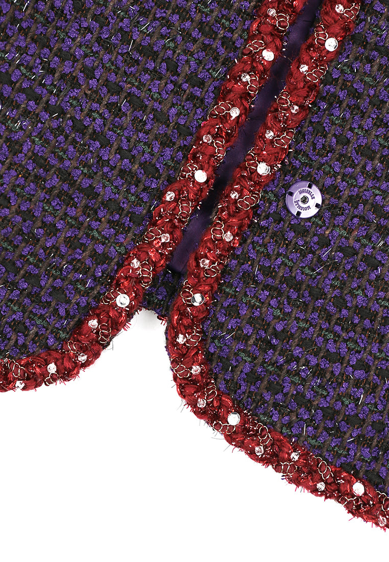 Violet Tweed Tresse Rouge Jacket