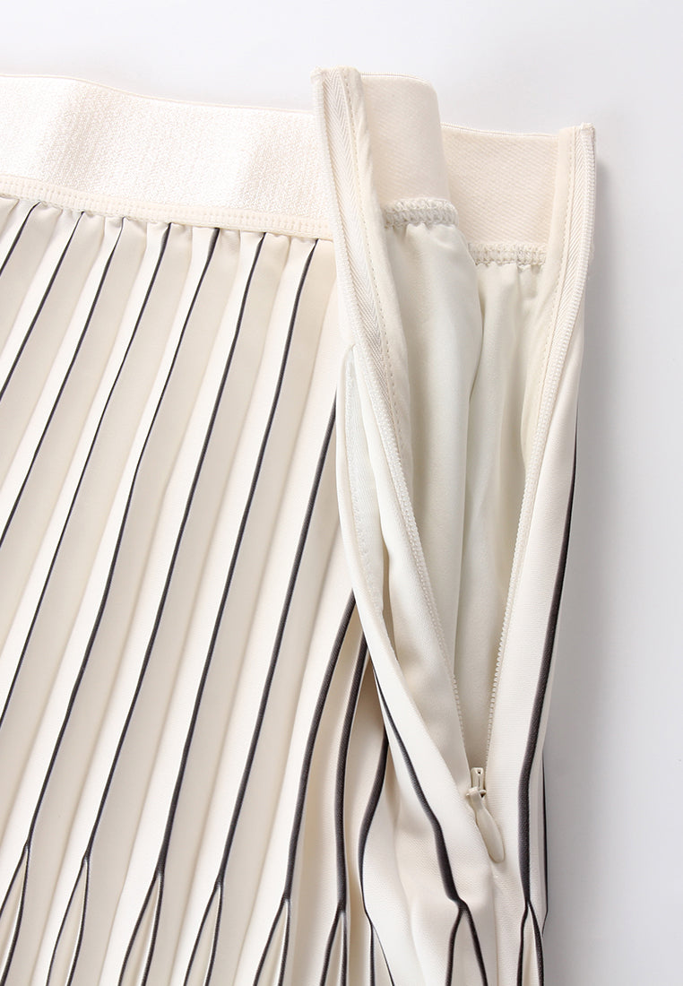 Ivory Optique Plissé Skirt