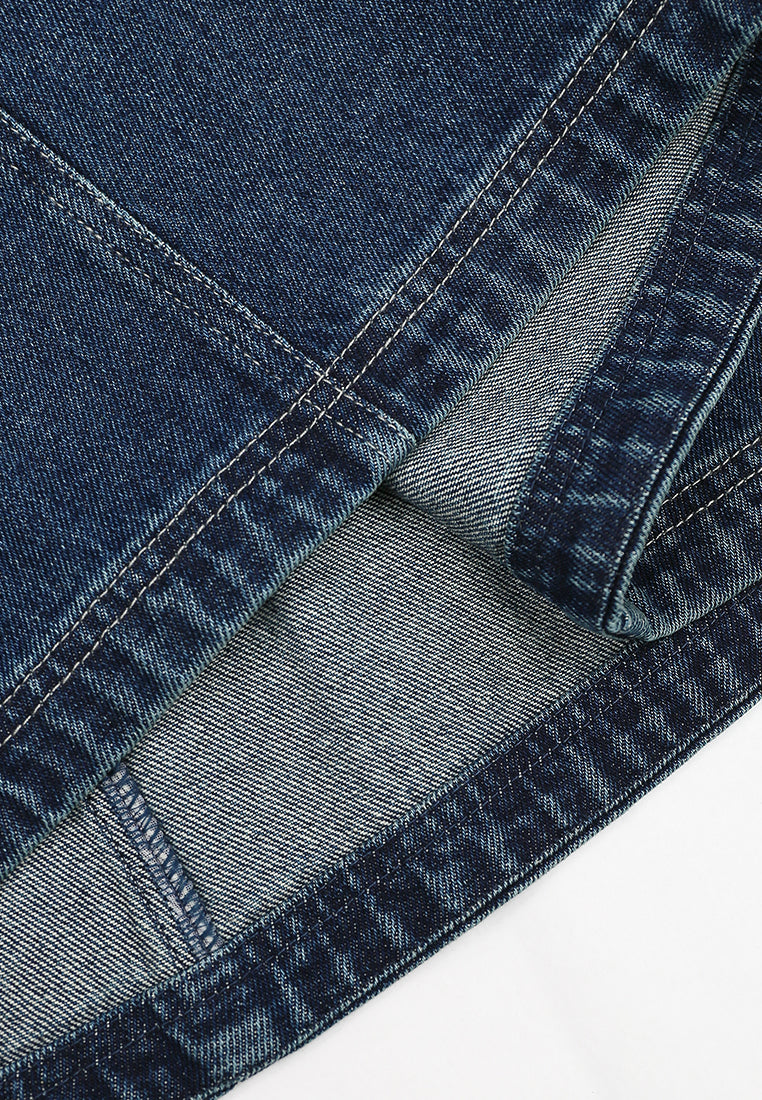 Bleu Denim Panneau A‑Line Skirt