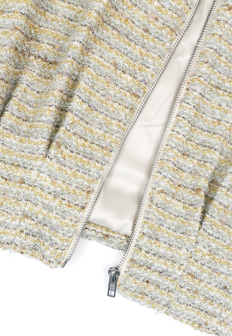 Perle Lumière Tweed Zip Jacket