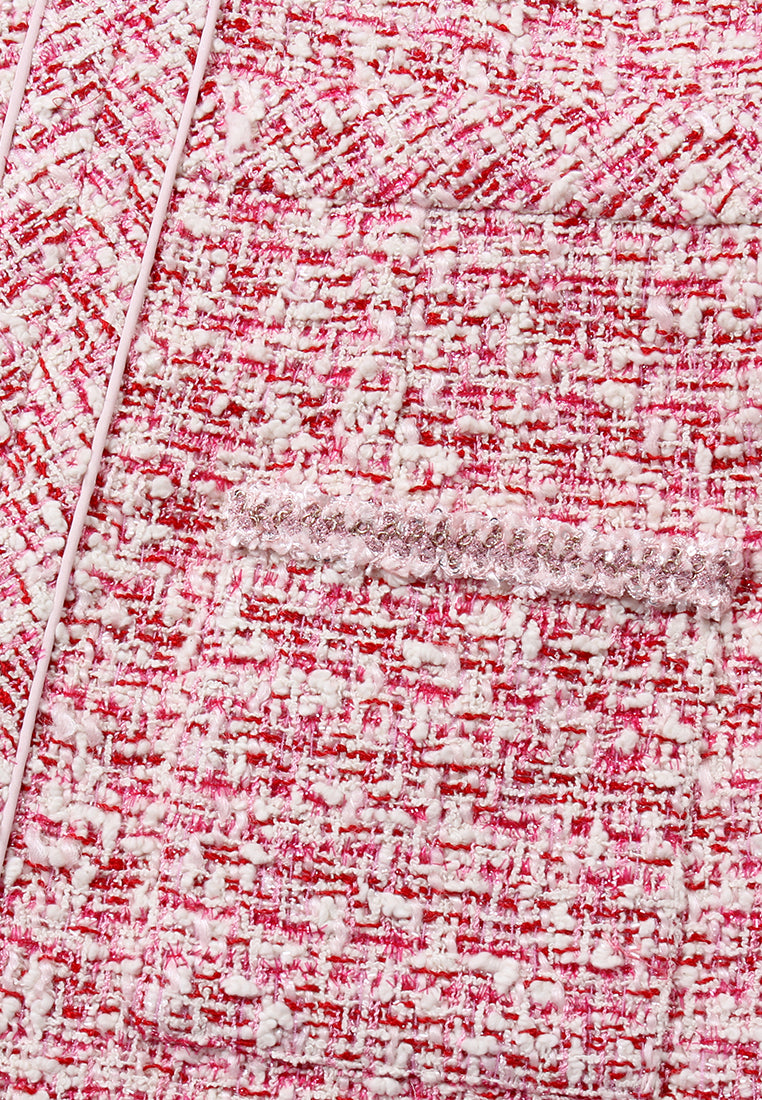 Crimson Weave Pocket Dress