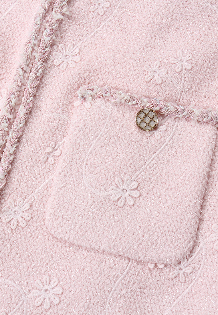 Blush Elegance Embroidered Coat