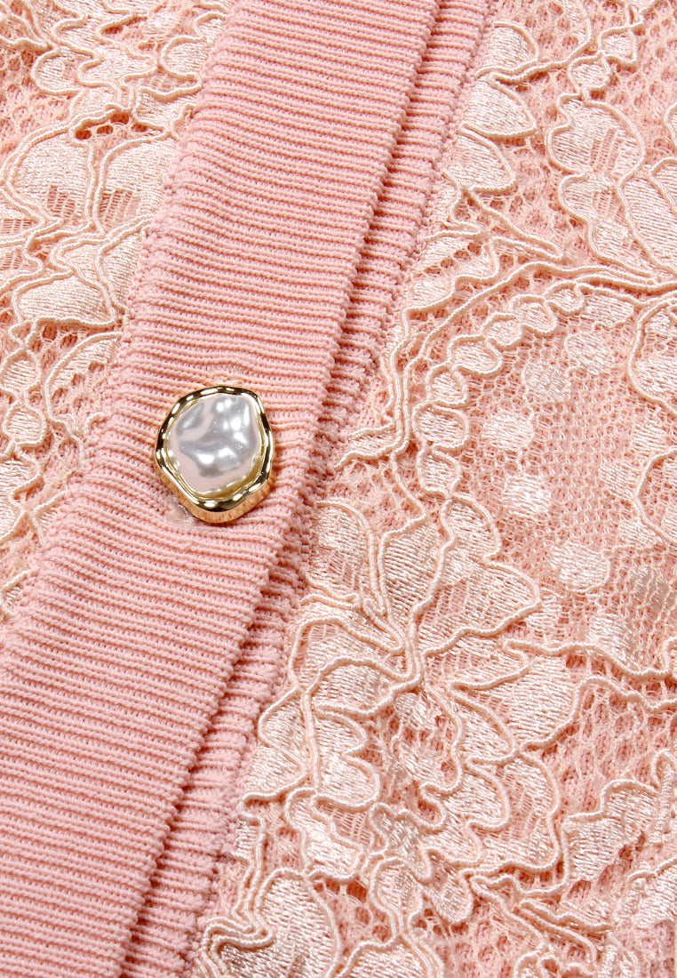 Blush Elegance Lace Cardigan