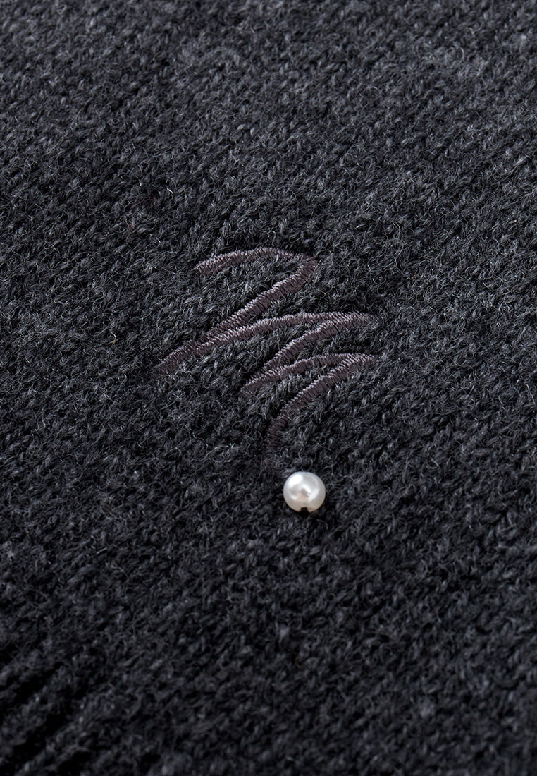 Crew-neck Logo-patch Embroidered Jumper