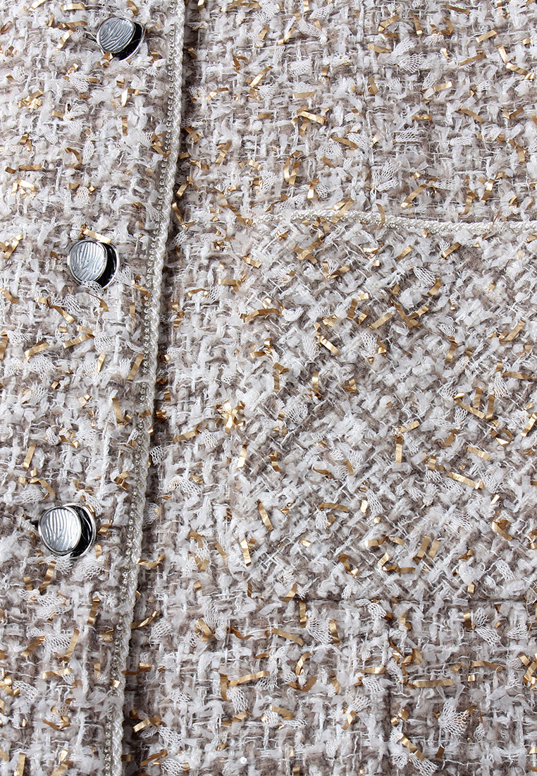 Champagne Bijou Tweed Robe