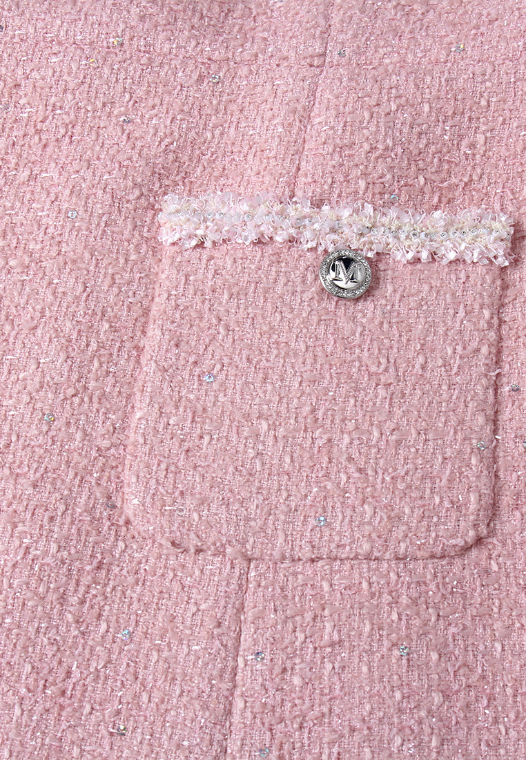 Rose Frange Tweed Dress